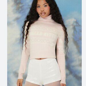 Hello Kitty Turtleneck Sweater Pink NEW M